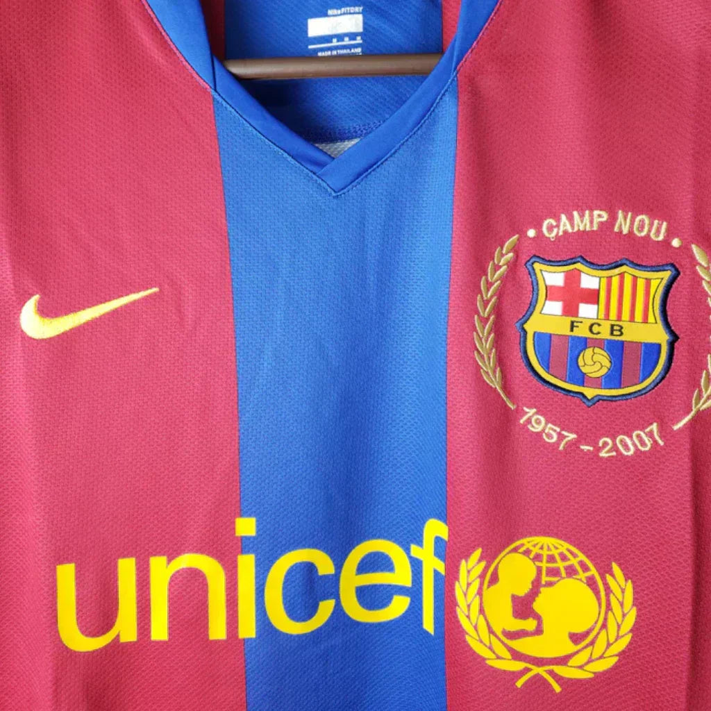 Camisa Barcelona I 2007/08 Manga Longa